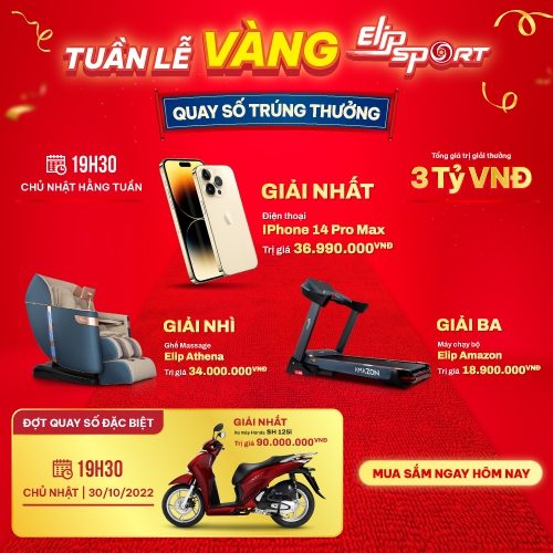 TRÚNG XE SH VÀ IPHONE 14 PRO MAX KHI MUA SẮM TẠI SHOWROOM ELIPSPORT NGAY HÔM NAY