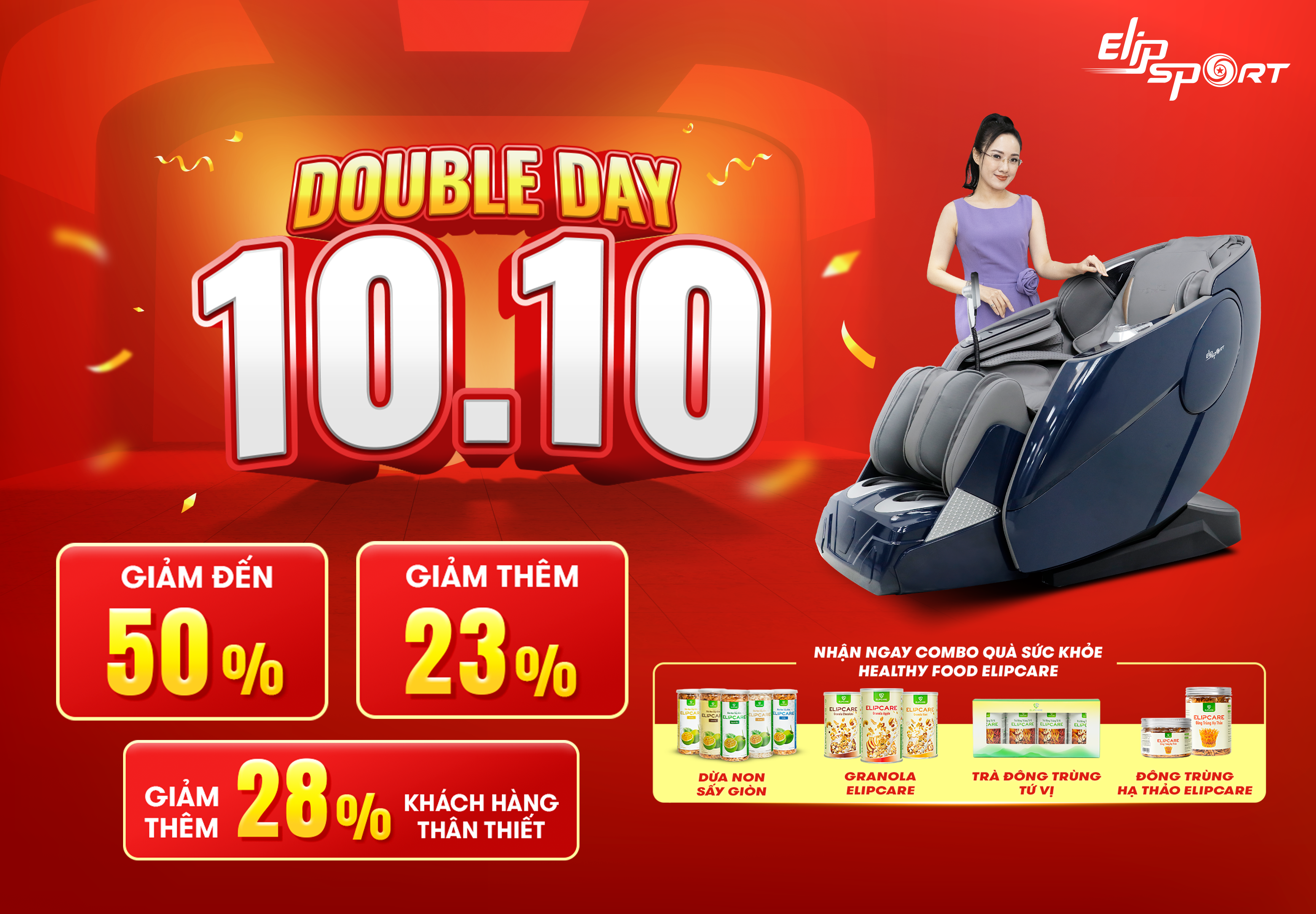 DOUBLE DAY 10.10 - ELIPSPORT GIẢM ĐẾN 50%, GIẢM THÊM 28%