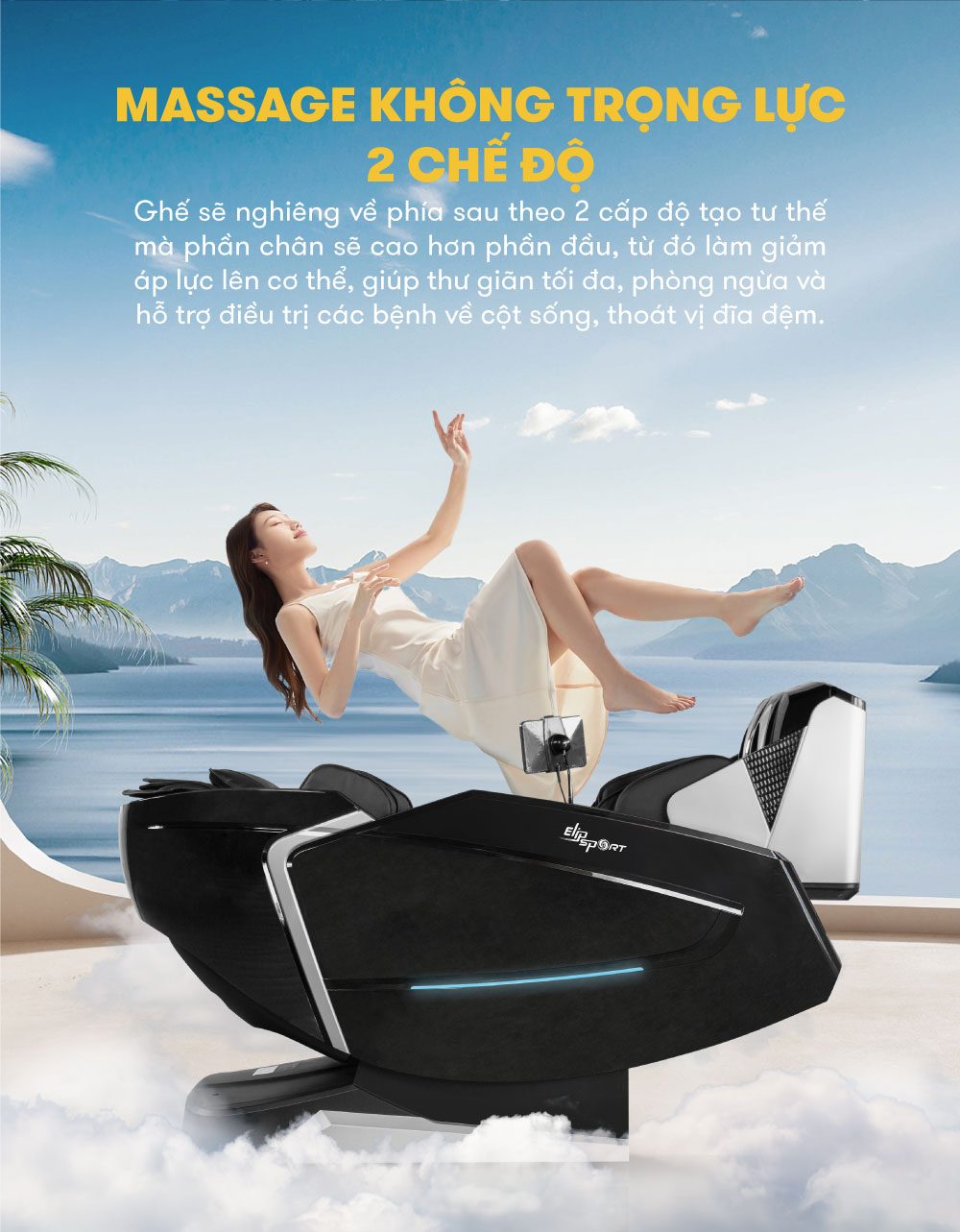 ghế massage elip o8 black 