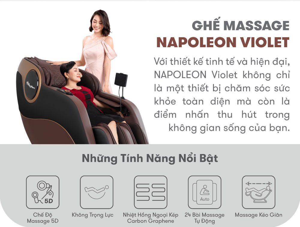 ghế massage elip napoleon violet