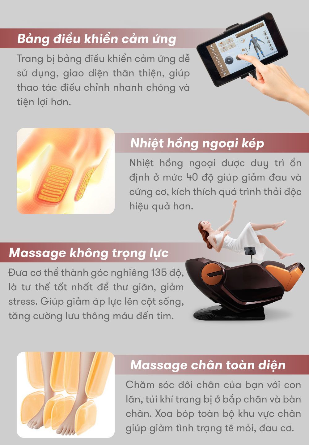 Ghế massage ELIP Louis Violet