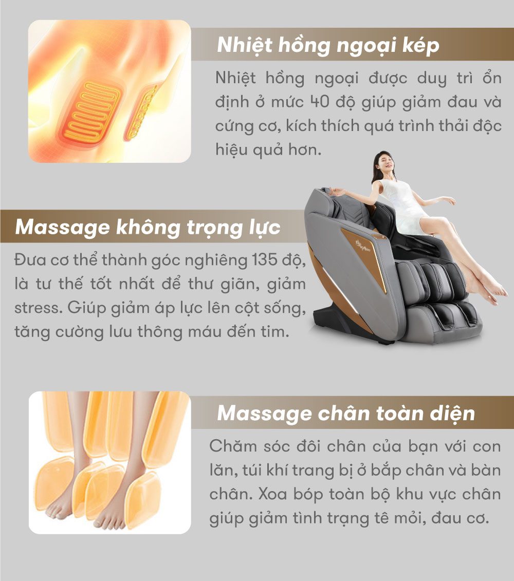 Ghế massage ELIP Platinum Gold